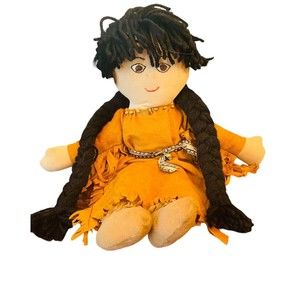 Vintage Native American Girl Doll Plush 18” P10